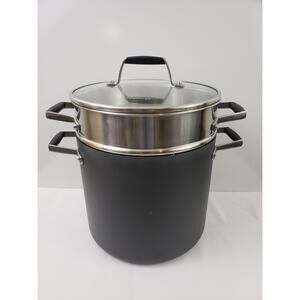 Calphalon Select 8qt Hard Anodized Nonstick Pan Pot Steamer Pasta Cooker Lit